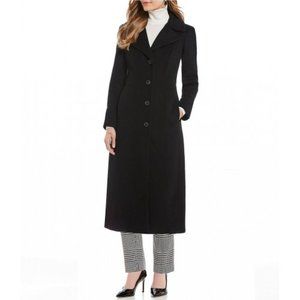 Anne Klein Cashmere Wool Blend Long Black Coat